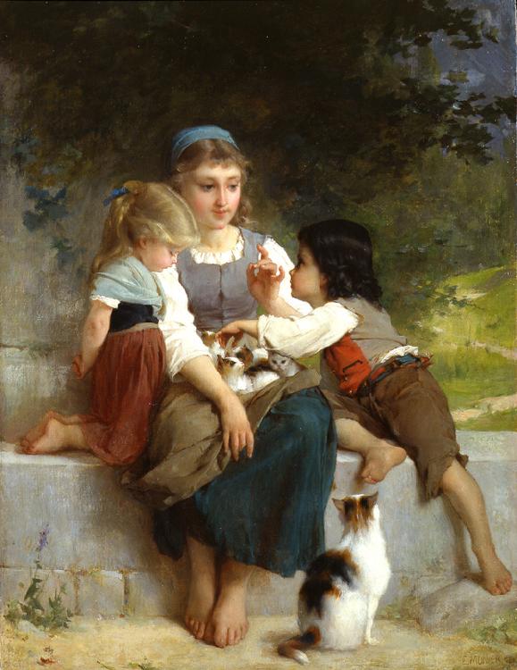 Emile Munier The New Pets oil painting picture